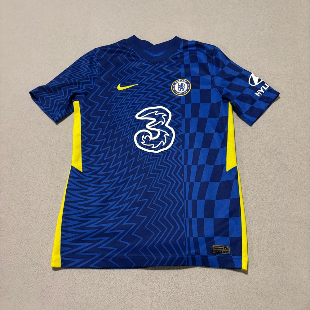 Nike Chelsea FC 2021-22 Home Jersey Boys XL Blue Yellow Soccer Shirt Sports